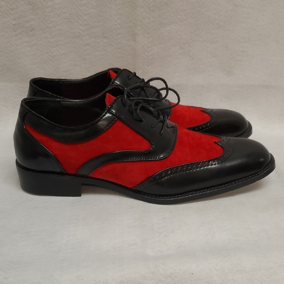 Sio 8.5 Two Toned Elegant Black and Red Men\'s Oxfords main image 6